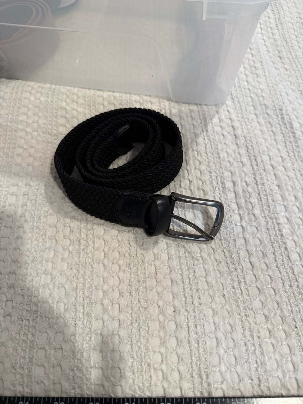 Original Penguin Black Braided Woven Belt Size S 30-32